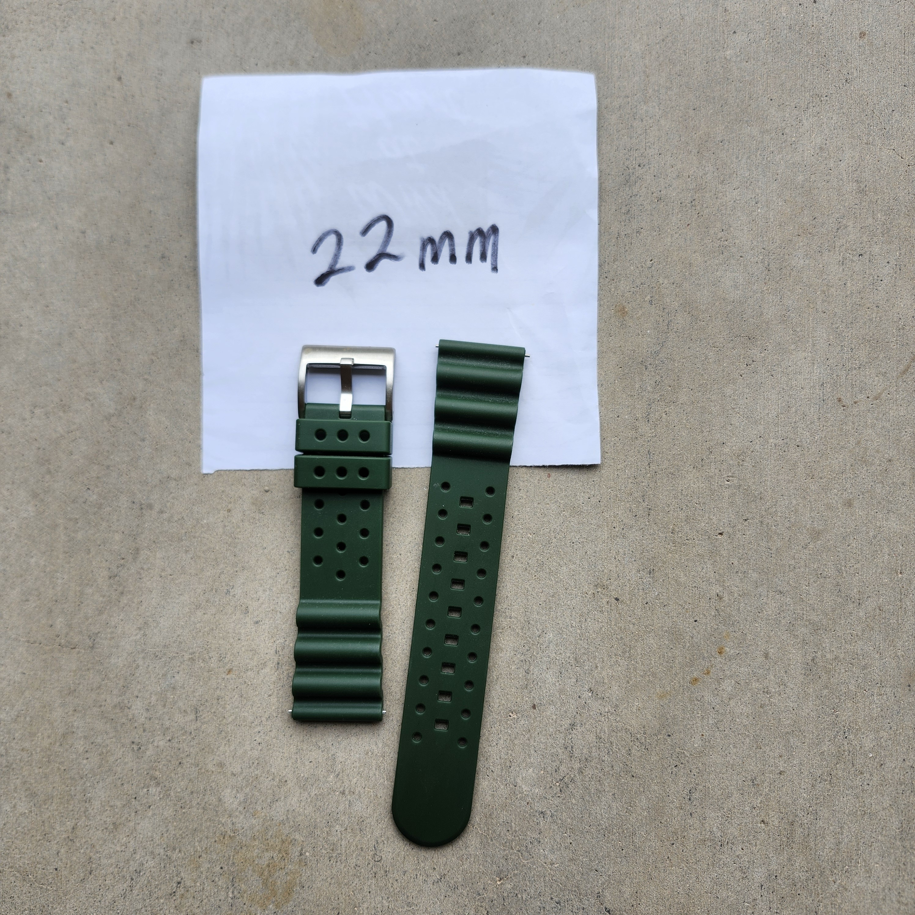 Green Rubber Watch Band Strap 22mm Green Rubber Watch Band Strap 22mm